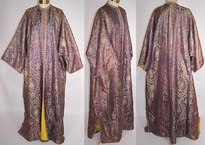 Silk Brocade Fabric purple blue and old rose 44&quot;BRO548[1]