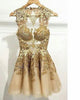 Net Embroidery with sequins in gold color 60&quot; b2#94[3]
