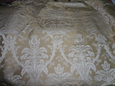 Damask fabric silk taffeta jacquard 60&quot; -ivory cream / cognacTAFJAC#1