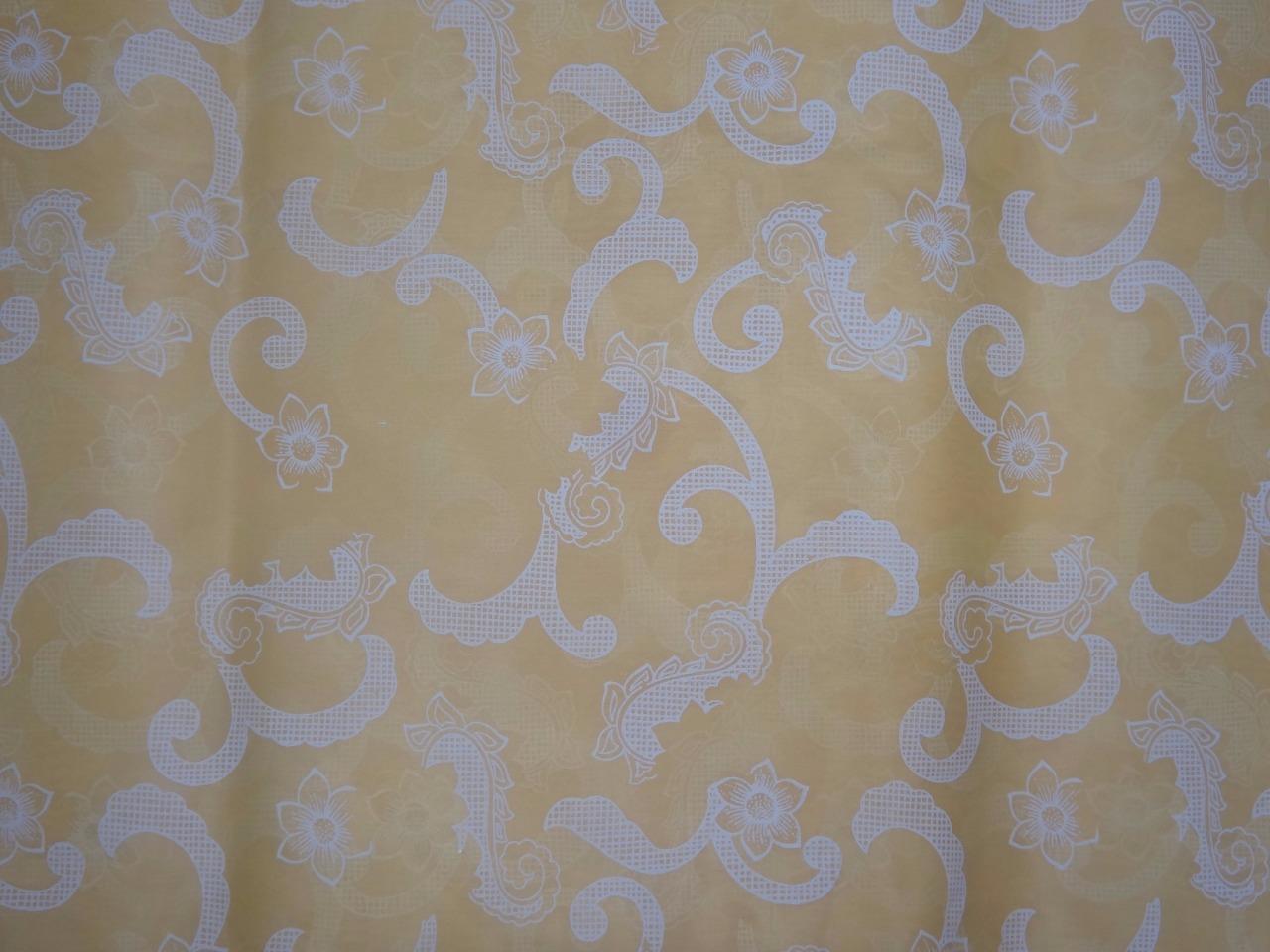 Cotton organdy printed fabric pastel yellow 44&quot;stiff cotorg-newprint3