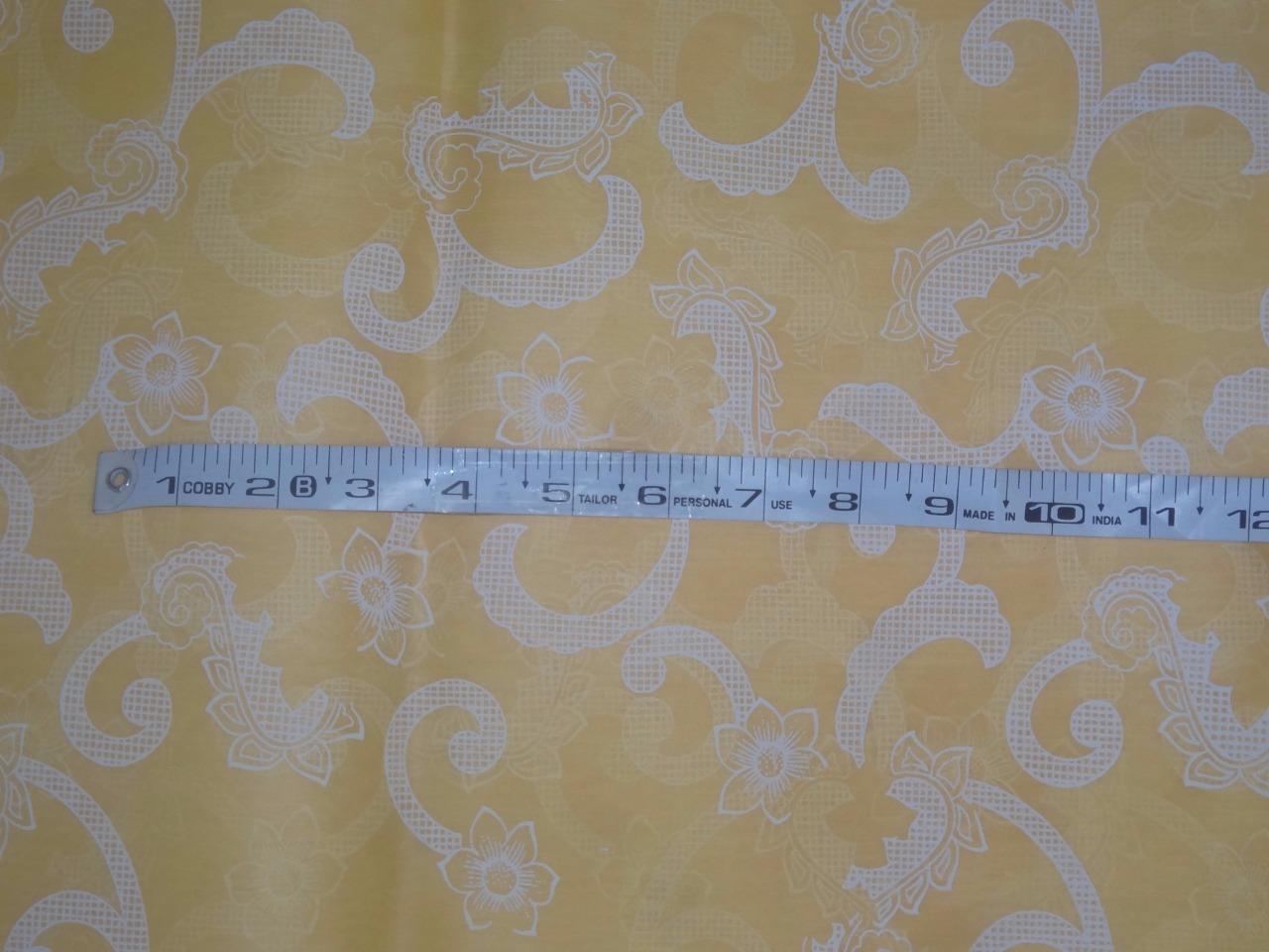 Cotton organdy printed fabric pastel yellow 44&quot;stiff cotorg-newprint3