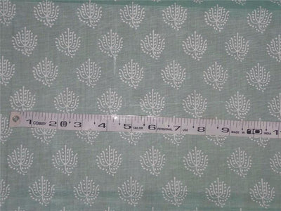 Cotton organdy floral printed fabric mint green 44&quot;stiff cotorg-newprint 10