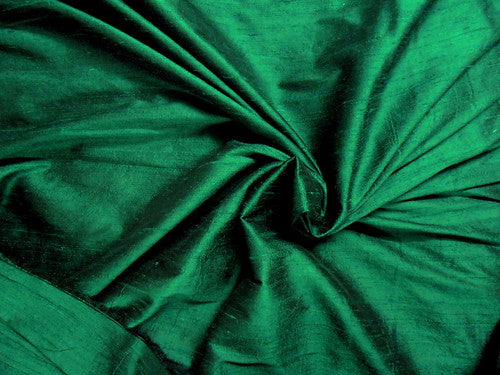 100% Pure SILK Dupion FABRIC nice Emerald green colour 54" wide with slubs* MM2[8]