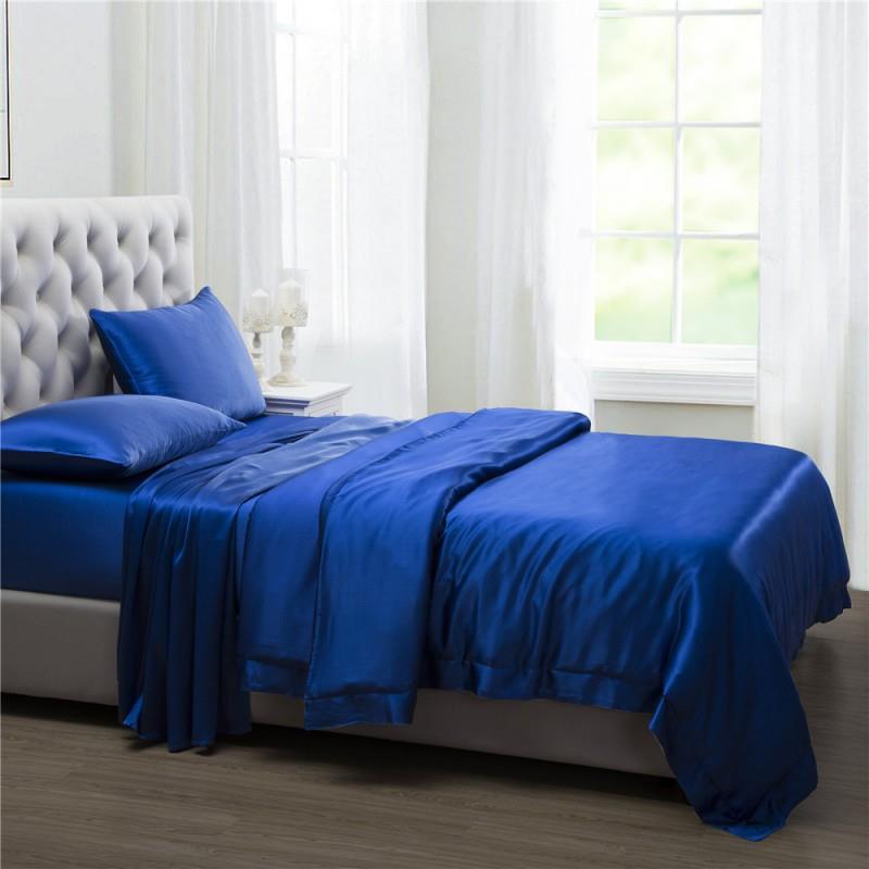 14mm royal blue color plain habotai silk fabric