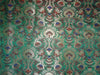 brocade fabric green and multi color floral design