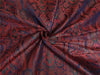 brocade FABRIC navy blue red and green