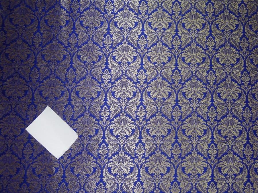 brocade FABRIC royal blue and gold 56&quot;