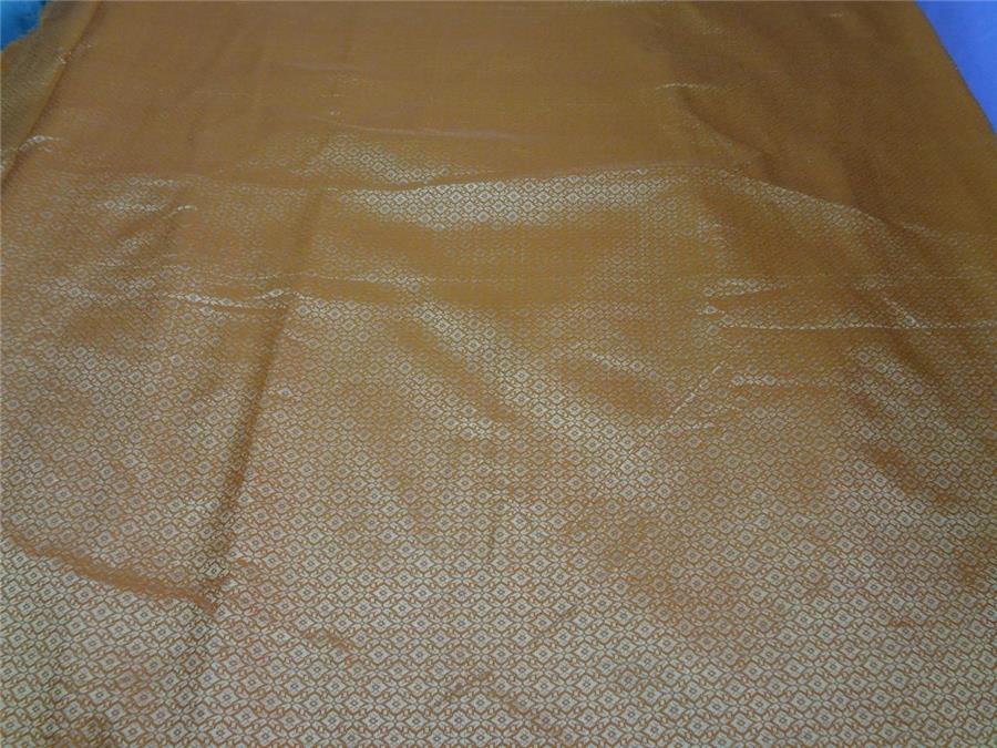 Brocade Bright orange x metallic Gold Color 44&quot;