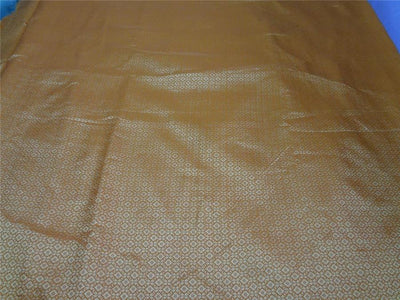 Brocade Bright orange x metallic Gold Color 44&quot;