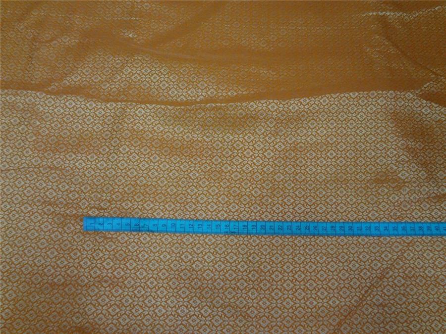 Brocade Bright orange x metallic Gold Color 44&quot;