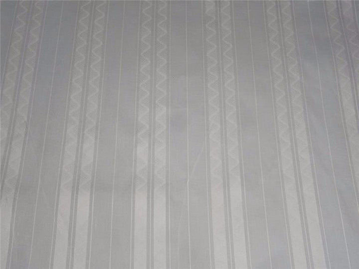 Cotton Organdy White with Dobby Design stripe Fabric ~ 44 