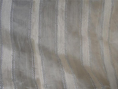 Champagne silk organza fabric 44&quot; width Rib stripe