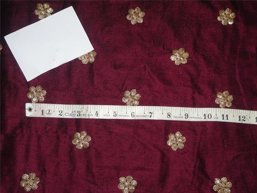 Iridescent Embroidered Aubergine Micro Velvet Fabric ~ 44&quot; wide