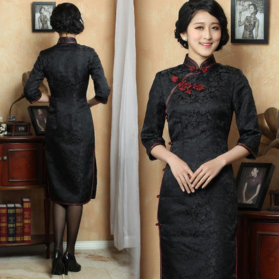 Silk Brocade Vestment Fabric Black color 44&quot; bro559[1]