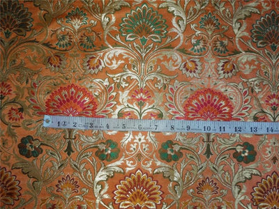 Heavy BROCADE FABRIC orange,hot pink &amp; Metallic GOLD COLOR