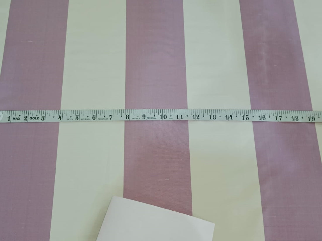100% Silk Dupion lavender and ivory stripes 44" wide DUPSROLL[5]