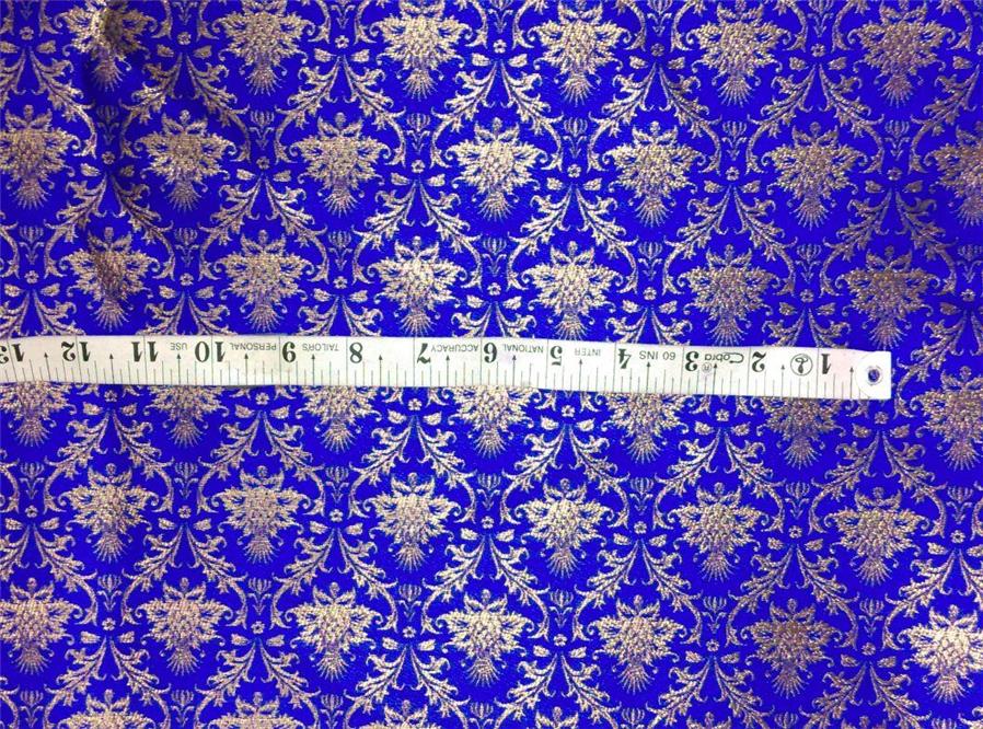 Reversible Brocade fabric royal blue x gold 56&quot; BRO563[2]
