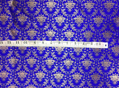 Reversible Brocade fabric royal blue x gold 56&quot; BRO563[2]