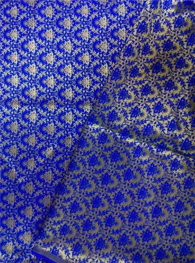 Reversible Brocade fabric royal blue x gold 56&quot; BRO563[2]