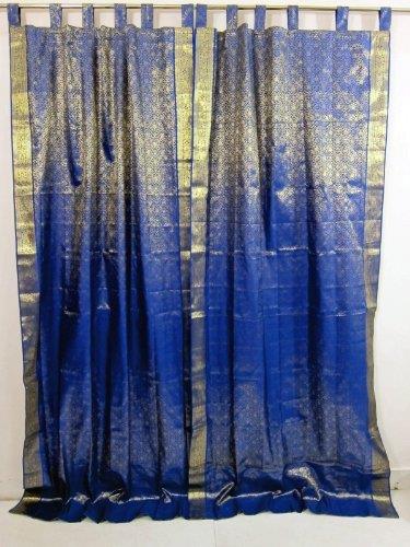 Reversible Brocade fabric royal blue x gold 56&quot; BRO563[2]