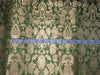 Heavy Silk Brocade Fabric green x metallic gold color
