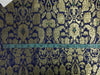 Heavy Silk Brocade Fabric navy blue x metallic gold color Bro566[2]