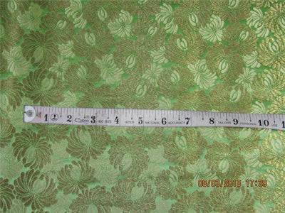 Heavy Silk Brocade Fabric olive green x metallic gold color 36" wide BRO571[3]