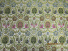 Silk Brocade Fabric ivory green navy blue x metallic gold color 36" wide BRO571[1]