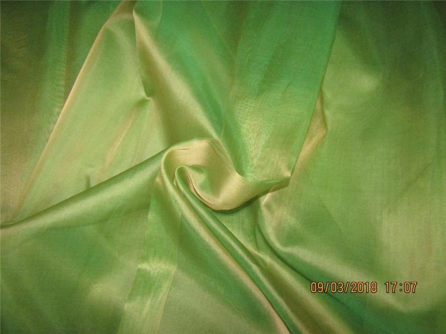 Silk Organza fabric green x gold color 54&quot; pkt #28[2]
