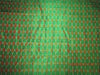 100% pure silk dupion ikat fabric green x maroon colour 44" wide