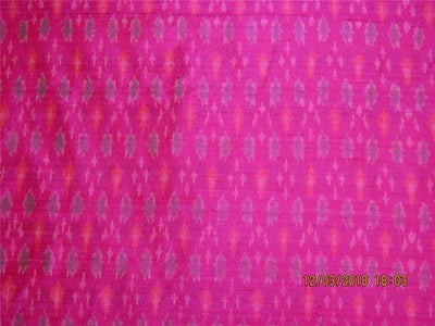 100% pure silk dupion ikat fabric pink color 44&quot; wide [8381]