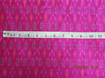 100% pure silk dupion ikat fabric pink color 44&quot; wide [8381]