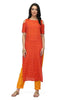 100% pure silk dupion ikat fabric orange x green color 44" wide