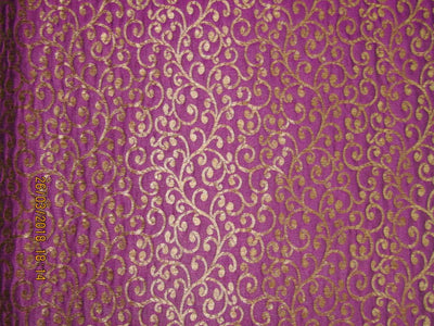 Reversible Brocade Fabric Aubergine x gold Color 44&quot;