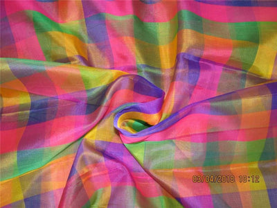 silk organza checks multi color 44&quot;width