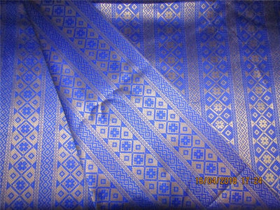 Reversible Brocade fabric royal blue x gold Color 60&quot;