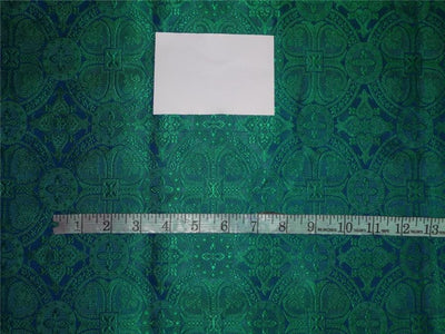 Silk Brocade Vestment Fabric Green x blue color 44&quot; bro558[1]