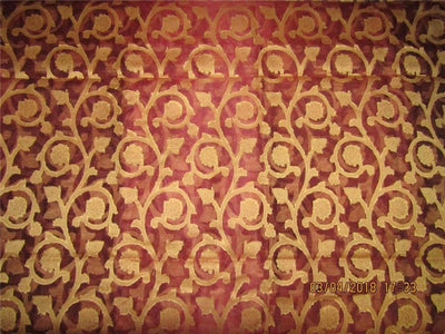 silk organza Jacquard fabric 44&quot; width burgundy color
