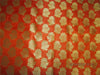 Silk Brocade fabric hot Orange x metallic gold 44&quot;