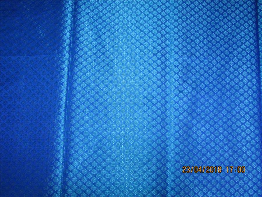 Silk Brocade fabric Rich royal blue 44&quot;