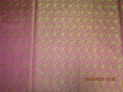 Silk Brocade fabric dusty pink x olive 44&quot;