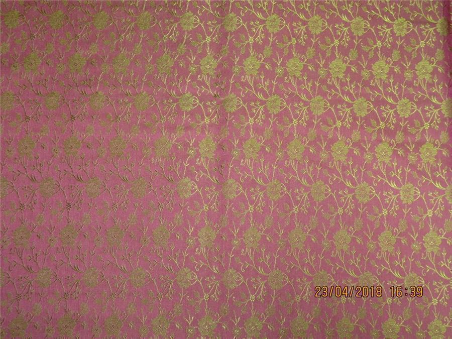 Silk Brocade fabric dusty pink x olive 44&quot;