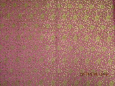 Silk Brocade fabric dusty pink x olive 44&quot;