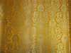 Silk brocade fabric mango yellow x metallic gold color 44&quot;