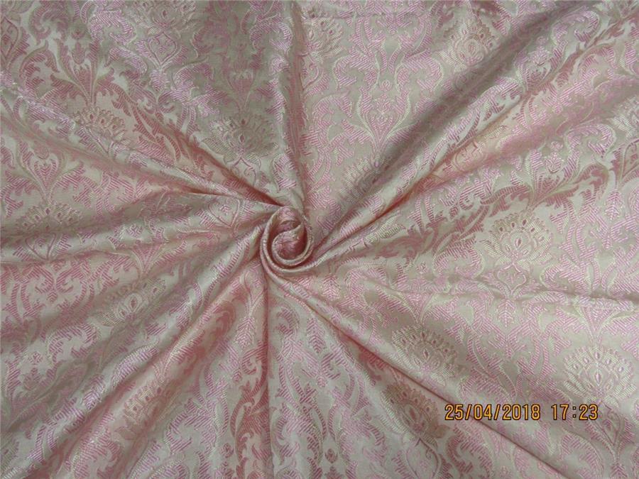 Silk brocade fabric butter x baby pink color 44&quot; bro412[6]