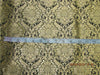 Heavy Silk Brocade Fabric black x Metallic Gold color 36&quot;