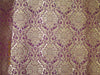 Heavy Silk Brocade Fabric purple x Metallic Gold color 36&quot;