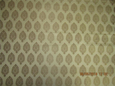 Silk Brocade Fabric 3.40 YARDS beige x metallic gold 44&quot;