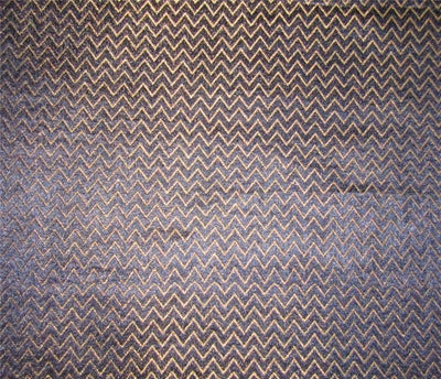 Reversible Brocade Fabric navy blue x metallic gold Color 44&quot;