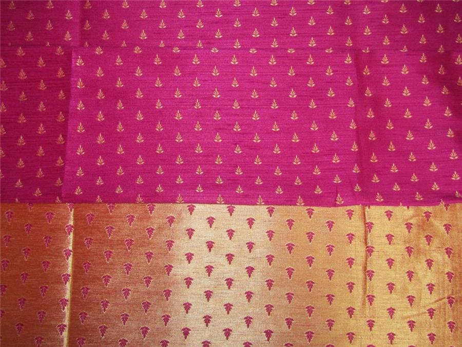 Reversible Silk Brocade Fabric magenta X gold color 58 inches